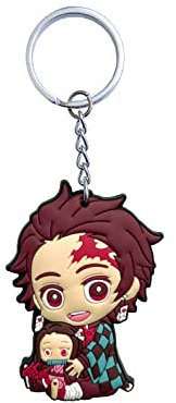 Aurabeam Tanjiro sitzend Dämonen Jäger Demons Slayer Schlüsselanhänger Japanisches Anime & Manga Figur Anhänger Ring Geschenk
