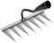 Sharplace Creuse en Acier trempé, Jardin Portable, désherbage, Jardinage, Outil de désherbage, râteau de désherbage pour de, Acier à 7 Dents
