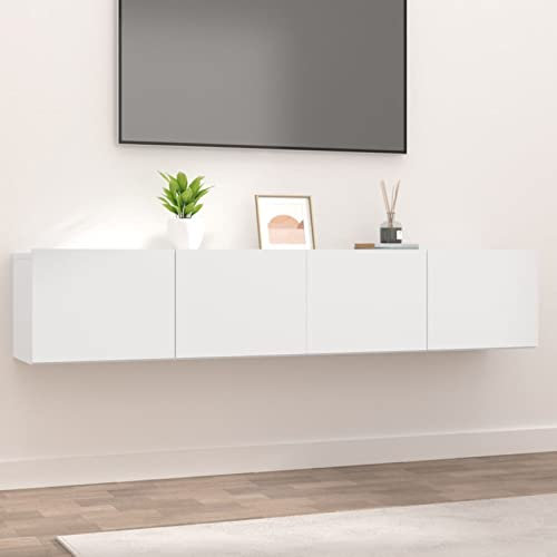Festnight Mueble TV Flotante/Armario de Pared/Mesa TV/Mueble para Salón con Compartimentos 80x30x30cm Blanco