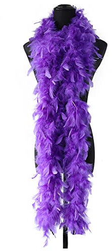 2 Stück Federboa für Weihnachtsbaum,2m Einfarbig Flauschige Federboa Weihnachten Band Boa Streifen Federschal Kostüm Boa Girlande Federn Schal Stola Kostüm Party Karneval Schal für Damen Kinder,Lila