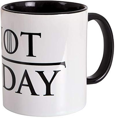 Elbenwald Tasse Not Today Rundumdruck für Game of Thrones Fans Keramik 320 ml weiß