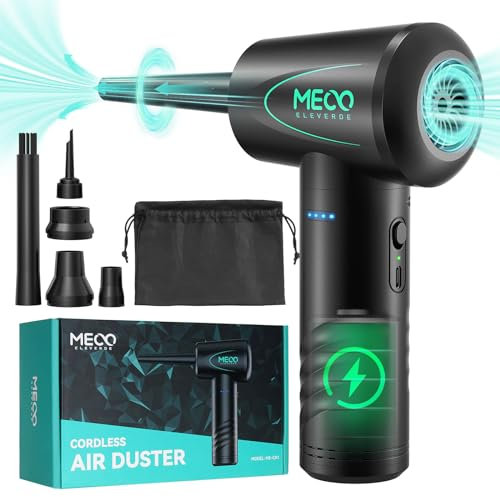 MECO Elettrico Rimuovi Polvere Aria Compressa Senza Fili & Bomboletta Aria Compressa, 3 Velocità 100000RPM, Aria Compressa Spray per PC, Tastiera, Auto, Pulizia Della Casa, Ricarica Rapida di Tipo C