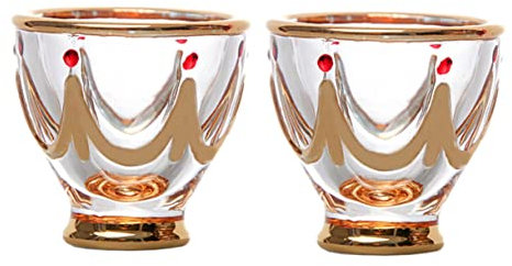 Cabilock A Cup Espresso Martini Glasses Vintage Glass Coffee Mugs Martini Tumbler 2pcs Espresso Shot Glasses Small Wine Drinking Glass Stackable Beverage Glasses Vintage Ornaments Cup Glass