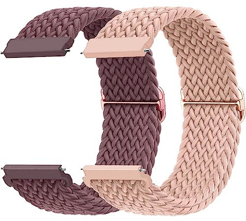 Cinturino 20mm Nylon per Samsung Galaxy Watch 7/6/5/4/FE 40mm 44mm/Watch 3 41mm/per Amazfit Gts 2 Mini/2/Gtr 4/Bip 3 Pro/Bip U,Cinturini 2PCS Sport per Smartwatch 6 Classic 47mm 43mm/5 Pro 45mm Band