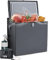 SMETA Gas Fridge Freezer, 3 Way Fridge Freezer 12V/240V/Propane Gas for Campervan, Caravan, Garage, Motorhome, 70L, Black with Lock