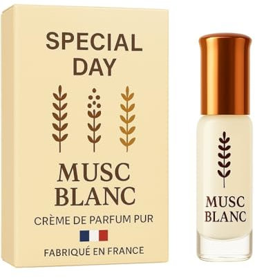Musc Tahara Blanc 3ml - Crème de Parfum Femme Non Diluée | Musc Intime Femme | Parfum Pheromone Naturel | Déodorant Intime Longue Tenue (1x3ml)