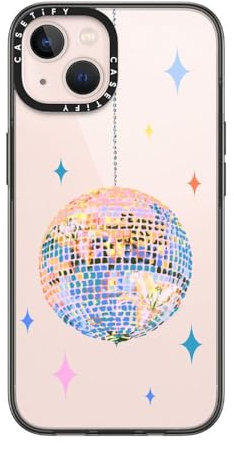 CASETiFY Compact iPhone 13 Case [2X Military Grade Drop Tested / 4ft Drop Protection] - Disco - Clear Black
