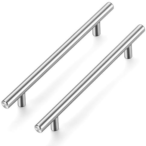 Ravinte Pack of 15 Silver Furniture Handles, T Bar Handles for Kitchen Cabinets, 160 mm Hole Centre, Cabinet Handles, Rustproof Stainless Steel Furniture Door Handles