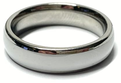 Trauring Edelstahl Keramik weiß Glanz EINZELSTÜCK Ehering #66