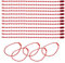 Kugel-Perlenkette, 100 mm, 2,4 mm Durchmesser, mit Kugelverbindungsverschluss, Schlüsselanhänger, Ringe, Metallperlenkette, DIY-Schmuck, Zubehör, Erkennungsmarke, Rot, 100 Stück