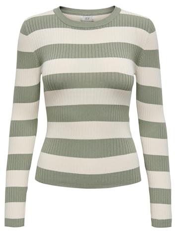 JdY Plum KNT Noos L/S O-Neck Pullover, Sea Spray, XL