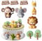 9 Pcs Cake Toppers Decoration, Animal Happy Birthday Cake Toppers Decorations, Cute Jungle Animal Birthday Cake Decorations, for Kids Boy Girl Birthday Shower Party Supplies Cupcake Toppers