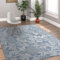 Via Vela William Morris Style Teppich 120x180cm - Botanische Blaue Blätter Geißblattmuster Maschinenwaschbarer Rutschfester dünner Teppich mit niedrigem Flor für das Schlafzimmer