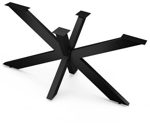 blumfeldt UrbanFodge TRIPLE X Table Legs – Modern Steel Design, Matte Black Finish, 78x71x150 cm, Spider Cross Shape, 200 kg Load Capacity, Easy Assembly for DIY Projects