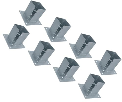 Fence Post Bolt Down Shoe Holder Support Clamp Galvanised 100 x 100mm 8PK