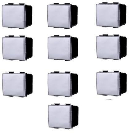 MODULI FRUTTI PRESE BIPASSO 10A 16A 230V INTERRUTTORI PULSANTI SCHUKO USB DIMMER SENSORI ANTENNA RETE COMPATIBILE CON BTICINO MATIX (10x, pulsante portanome)