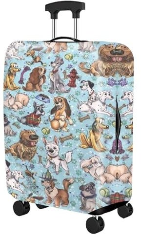 TYXHXTF Kofferhülle, Elastisch Reise Kofferschutzhülle, Reisekoffer Hülle Kofferschutz, Waschbarer Gepäck Abdeckung, Luggage Cover (Hund, L)