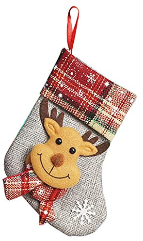 Wdbild Weihnachtsstrumpf 6 Zoll Klassiker Socken Santa Snowman Rentier Geschenkbucht Tasche Für Kaminbaum Hängende Weihnachtsfeiertagdekorationen