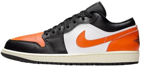 Air Jordan 1 Low Men's Shoes (Black/White/Sail/Starfish), Black, 7.5 UK