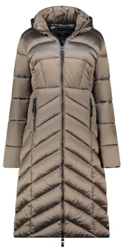 Geographical Norway BLANCHE LONG NAVY DB LADY 0116 NAVY (WZ5476F/GN-MARINE) Damen-Winterjacke, marineblau, mit Kapuze, lang, warm, bequem, Reißverschluss