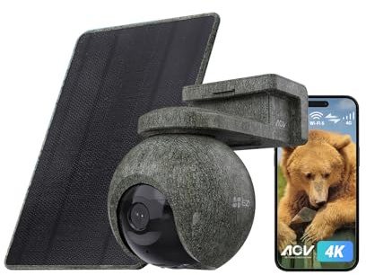 EZVIZ 4G LTE & WiFi Security Camera Outdoor, 4K Ultra HD,EB8 Pro Ranger Kit | 360°Monitoring,Human Vehicle 20+ Animal Species Recognition,4G LTE & Wi-Fi 6,10,400mAh Battery, 2 Hours Daily Sunlight