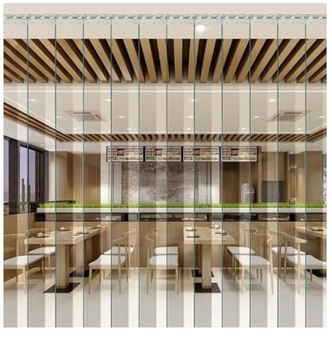 Rideau de Porte à lanières en PVC Transparent pour Chambres Froides, 120 x 240 cm - Lanières de Porte de congélateur en Plastique Durable, Solution de réfrigération écoénergétique, système d