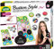 Lena 42566 - Bastelset Button Style Pin, Komplettset für coole Buttons mit 10 Metall Knöpfe, Werkzeug, 14 Textilvorlagen mit tollen Designs und Sprüchen, Fashion Mode Styling Set für Kinder ab 8 Jahre