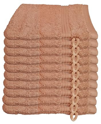 Julie Julsen - Lot de 10 gants de toilette - 23 couleurs disponibles - Doux et absorbants - Certifié Öko-Tex - Marron pastel - 15 x 21 cm