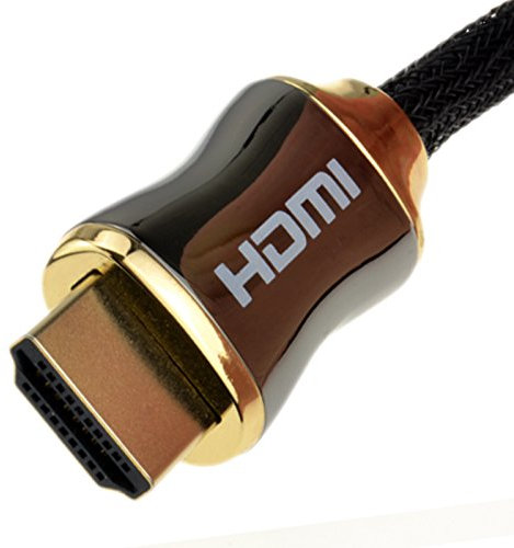 kenable Braided Chrome HDMI Shielded Cable 4k 2k Supports 3D ARC Ethernet 10m [10 metres]