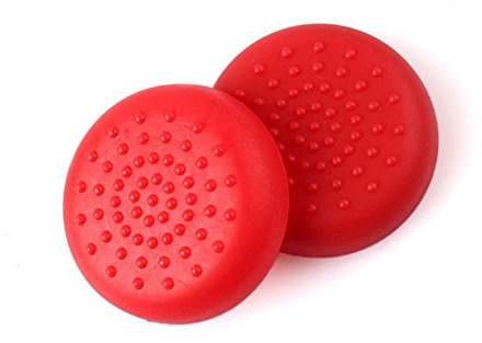 analogique en silicone Thumb Stick Grips Joystick Cap Cover pour PS4 PS3 PS2 Xbox 360 Xbox One contrôleurs de jeu (Rouge)