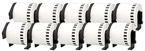 Printing Saver 10 Ersatz Brother DK-22205 Weiße Adressetiketten Kompatibel mit P-Touch Brother QL-570 QL-500 710W 810W Brother Label Printer (62 mm x 30,48 m)