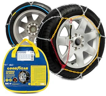 Goodyear Set Di 2 Catene Da Neve Per Auto Da 9 Mm In Metallo Misura 80 Con Tenditore Automatico