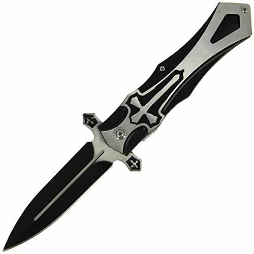 G8DS® Kruzifix Taschenmesser Einhandmesser Outdoor Hackmesser Camping Movie Vampirabwehr