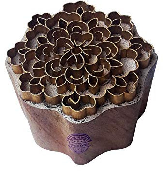 Tattoo Holz Blöcke Messing Blumen Entwürfe Drucken Lehm Stempel BSCtag041