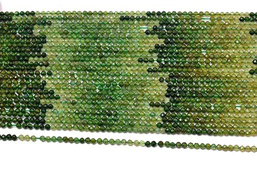 Jaipur Gems Mart Natürlicher AAA + Multi grüner Turmalin 2mm-3mm facettierte Rondelle lose Perlen | 13 Zoll Strand | Grüne Turmalin-Edelsteinperlen