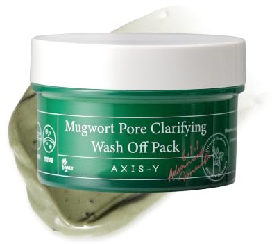 AXIS-Y Beifuß (Mugwort) Klärende Gesichtsmaske 100ml - Peeling Maske Gesicht gegen verstopfte Poren & Mitesser - Vegane Koreanische Hautpflege Glass Skin Tonmaske