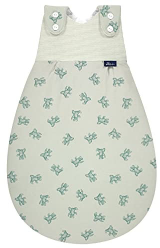 Alvi Baby Mäxchen Außensack teddy 1961 / Ganzjahresschlafsack mitwachsend/Babyschlafsack größenverstellbar/Alvi Kinderschlafsack ohne Ärmel/für Jungen und Mädchen ab 0 Monate