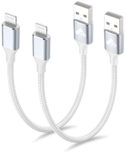 Yosou 2Pack 0.3M iPhone Lightning Cable MFi Certified Braided Short Fast Charging Cable for iPhone 13 12 11 Pro Max XR XS Max X 10 8 7 6 Plus SE
