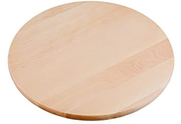 Go Practic Drehteller Holz 35 cm, Servierplatte Drehbar aus Holz, Käse und Snack Servierteller, Runde Holzplatte zum Servieren von Pizza Obst und Antipasti für Küche und Party