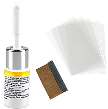 1 Set DIY Auto Windschutzscheibe Reparatur Harz Fenster Glas Aushärtung Kleber Auto Glas Kratzer Riss Restore Kit für Risse, Bulls-Eye, Spinnennetz, sternförmige Glasreparatur - Weiß