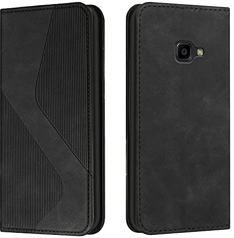 Mo-Somnus Kompatibel mit Samsung Galaxy Xcover 4/4S Hülle, Schutzhülle Samsung Xcover 4/4S, Magnet PU Leder Tasche Flip Handyhülle Samsung Xcover 4/4S Klappbar Brieftasche Klapphülle (Schwarz)