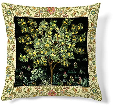 Obal William Morris Kissenbezüge, originelles Design, Samt-Kissenbezug, quadratisch, dekorativ, 45 cm x 45 cm