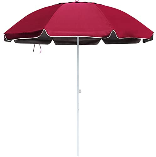 Ombrellone Tondo Ø 240 cm con manovella,ombrellone da Giardino Protezione UV,per Piscina Balcone Giardino(Deep Red)