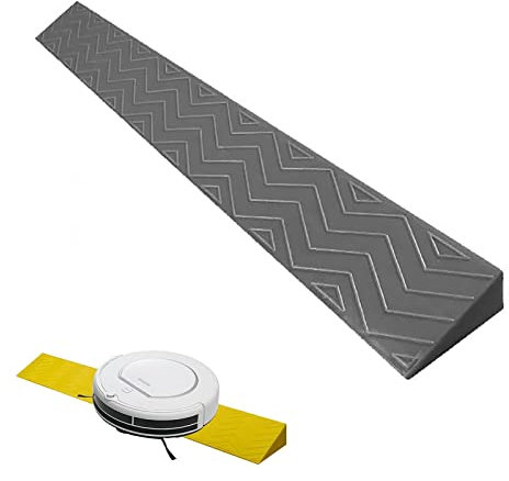 Rollstuhlrampe, Türschwellenrampe, Tragbare Indoor-Kehrrobotertür, Bordsteinrampe, Rutschfester Fester Kunststoff für Fahrrad-Roller-Gepäck, Freies Schneiden ( Color : Grigio , Size : 100*8*2cm )