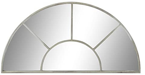 DKD Home Decor Espejo de Pared 122 x 2,5 x 62 cm Gris Metal Blanco Vintage Ventana
