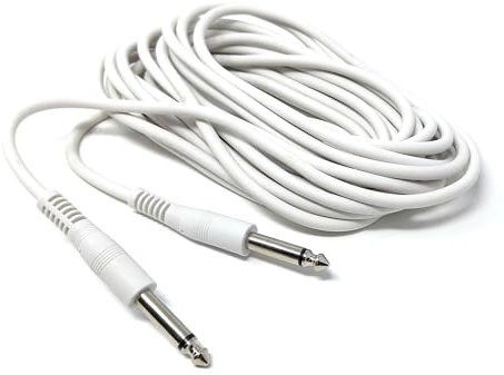 DRUT 6m 6.35mm 1/4 TS Mono Jack a Jack Plug Cable para Guitarra, Amplificadores, Instrumentos Musicales, Altavoces, Cable de Micrófono Extremos Rectos, Blanco 20ft