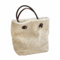 Loberon Tasche Tarvin, Kuschelige Haptik, mit Innentasche und Magnetverschluss, Henkeltasche, Accessoire, Lammfell, Büffelleder, beige