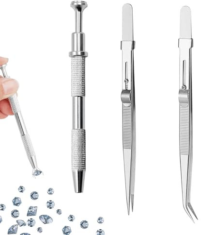 3Pcs Piercing Tools 4 Prongs Piercing Ball Grabber Stainless Steel Pick Up Tool Non-Slip Piercing Clamp Ball Grabber for Small Parts Jewelry Metal Piercing Ball Holder Tool