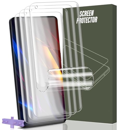 Gelaasso 4 Piezas Protector de Pantalla De Flexible para Oppo Find X3 Pro | Película de TPU, compatible con huellas dactilares, HD transparente, resistente a arañazos, con herramienta de alineación