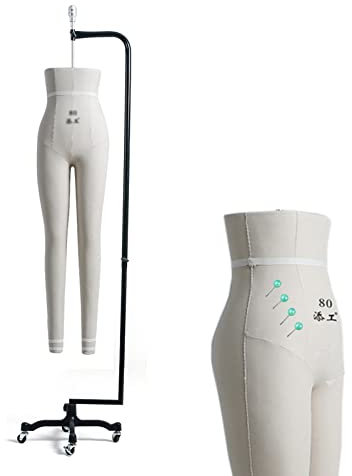 OZSSLJJ Schneiderpuppe Torso Schneiderpuppe Weiblich for Hosen/Hosen, Übergröße Beinpuppe Styropor Mit Rädern(88)